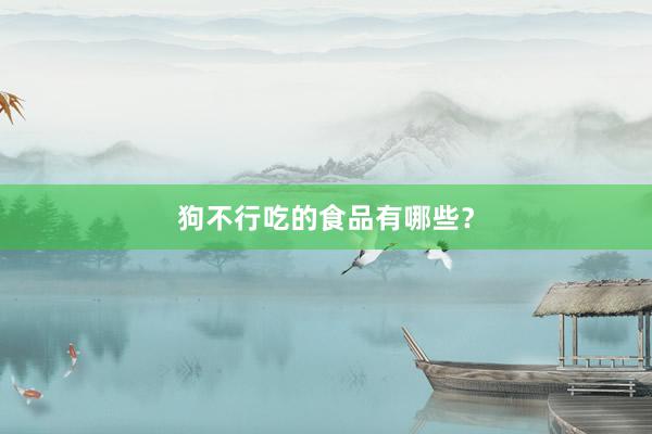 狗不行吃的食品有哪些？